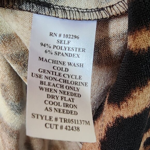 Connected Apparel Dress Womens Size 8 Brown Black Animal Print Pullover Stretch - Picture 6 of 6